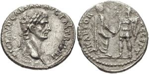 roman coin Claudius. AD 41-54 AR silver Denarius Rome mint