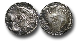 Hiberno-Norse Kings of Dublin, Phase V, Penny (c 1065-1095), stylized head ultimately derived from the Long Cross type of Aethelred II left