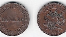 1858 Hodgins 1d Token, Cloghjordan