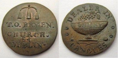 Dublin T O Bryen farthing token Plain edge D&H 388