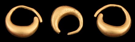 Bronze Age Gold - 3 Pennanular rings, tear drop shaped tapering to narrow terminals. Total weight 11.21g