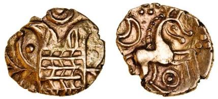 Iceni, Early Uninscribed Coinage, gold Quarter-Stater