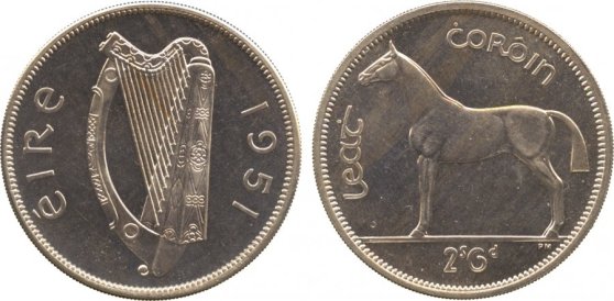 proof halfcrown, 1951 (S 6638), practically FDC, extremely rare