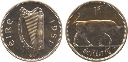 ireland coin irish shilling pre-decimal numismatics