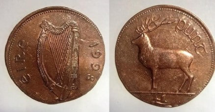 1998 Ireland £1 planchet error (2p bronze planchet)