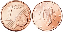 Ireland 1c coin 2002-2015