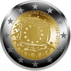 2015 $2 commemorative coin competition winner - the design was chosen by 30 percent of more than 100,000 voters in an online competition by the European Commission