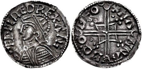 Aethelred II, Type 6 - Helmet type penny, Moneyer, Manna of Thetford