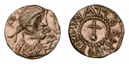 Anglo-Saxon gold Shilling of King Eadbald of Kent dating from c.620-635. This is the first gold coin struck in the name of an English King and a rare and important piece of English history. Found near Deal Kent in 2010
