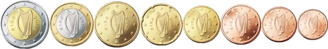 Ireland - Euro coins. The Old Currency Exchange is Ireland's leading retailer for collectible banknotes, coins and tokens. best good shop for Irish coins and banknotes, Dublin, Ireland