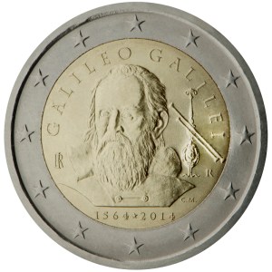 Italy 2015 special €2 commemorative coin - 450th Anniversary of the birth of Galileo Galilei (born in 1564)