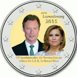Luxembourg commemorative €2 coin 2015 - 15th anniversary of the accession to the throne of H.R.H. the Grand Duke