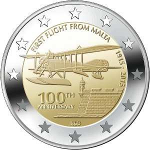 Malta commemorative €2 coin 2015 - First flight from Malta