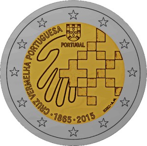 Portugal 2015 special €2 commemorative coin - 150th Anniversary of the Portuguese Red Cross