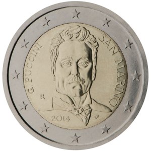 San Marino 2015 special €2 commemorative coin - 90th anniversary of the death of Giacomo Puccini