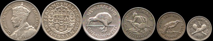 1933 New Zealand (5-coin) proof set