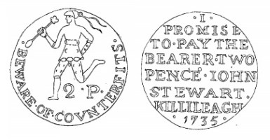 Aquilla Smith's engraving of John Stewart's token