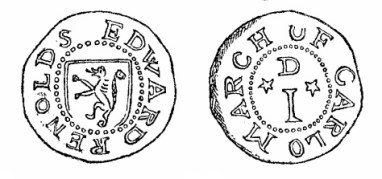 Robert Malcomson's engraving of Edward Renolds' penny token (Carlow)