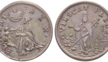 Undated St. Patrick's Farthing. Silver. Nice Choice Extremely Fine. 98.1 gns. No nimbus. FLOREAT REX obverse. QVIESCAT PLEBS reverse