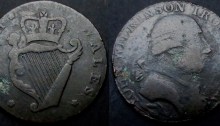 An example of an Irish evasion halfpenny token - so long as the piece looked reasonably similar to the real coins, the public were likely to accept them – and given that over 60% of the halfpennies in circulation were fakes – this wasn’t difficult. The public accepted them for a variety of reasons.