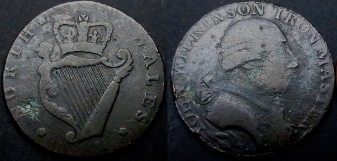 An example of an Irish evasion halfpenny token - so long as the piece looked reasonably similar to the real coins, the public were likely to accept them – and given that over 60% of the halfpennies in circulation were fakes – this wasn’t difficult. The public accepted them for a variety of reasons.
