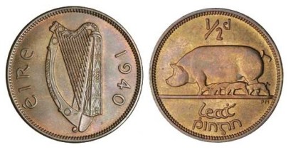 1940 Ireland halfpenny unc