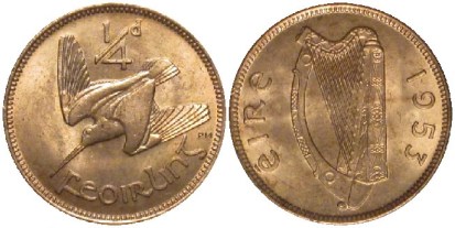 1953 Irish farthing
