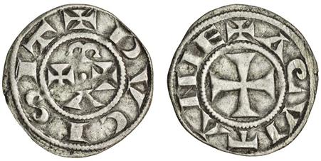 ANGLO-GALLIC, Eleanor of Aquitaine (after 1185), wife of Henry II. Denier, 0.90g (Elias 11 var.) nearly very fine
