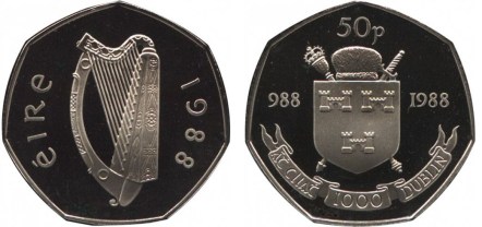 1988 Ireland 50p (Dublin Millennium)