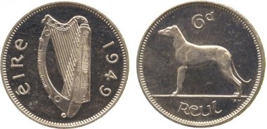 proof sixpence, 1949 (S 6641), practically FDC, extremely rare