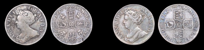 The Act of Union of 1707 resulted in a change in the Royal Arms, altering the design of the coinage