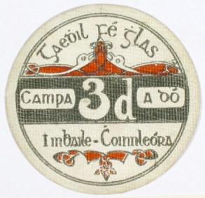 Ballykinlar Camp, Threepence. Circular cardboard token (Camp No. 2)