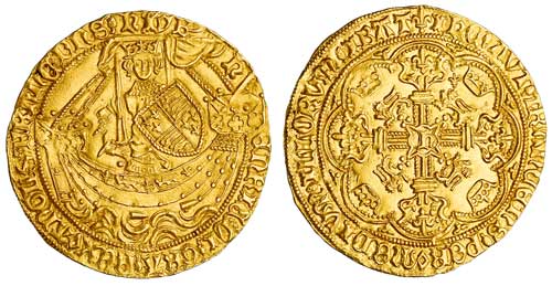 Henry VI, first reign - Pinecone-mascle Issue Noble, London Mint 1430-1434