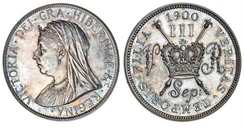 Victoria pattern Three-Shillings, 1900, 17.00g, by Reginald Huth