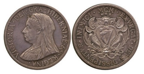 Victoria Pattern Three Shillings, 1900, struck in silver for Reginald Huth