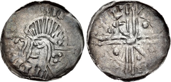 Hiberno-Norse Penny Phase VI coinage, Long Cross type Uncertain mint signature and moneyer