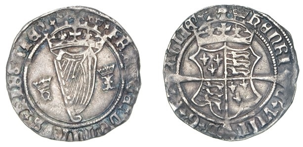 Ireland, Henry VIII, First Harp Issue (1534-40), groat, m.m. crown, crowned h and i (for Henry and Jane Seymour, 1536-37) beside harp, 2.45g (S. 6473), good very fine