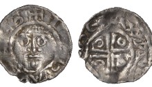 Ireland, John (as Lord), Second coinage, Halfpenny, Kilkenny, type Ib, Waltex, waltex on re, obv. reads iohannes, 0.70g/9h (O'Sullivan obv. die 5/rev. die 2; SCBI Belfast 139; S 6215; DF 40b). Parts of legend flat, otherwise about very fine and extremely rare