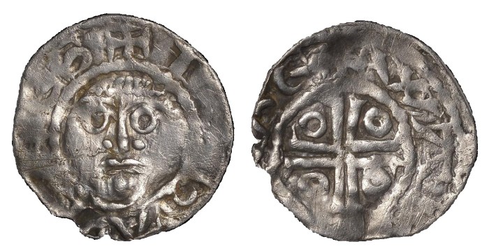 Ireland, John (as Lord), Second coinage, Halfpenny, Kilkenny, type Ib, Waltex, waltex on re, obv. reads iohannes, 0.70g/9h (O'Sullivan obv. die 5/rev. die 2; SCBI Belfast 139; S 6215; DF 40b). Parts of legend flat, otherwise about very fine and extremely rare