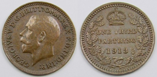 1913 GB & Ireland - Bronze Third-Farthing (George V)