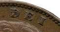 1851 GB & Ireland copper farthing (Victoria) - D over sideways D variety