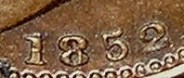 1852 GB & Ireland copper farthing (Victoria) - small 2 in date variety