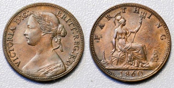 GB & Ireland bronze farthing (Victoria, Bun Head) - Type 1