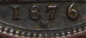 1876 GB & Ireland bronze farthing - Large 6 date variety