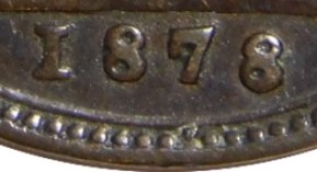 1878 GB & Ireland bronze farthing - Low 8 date variety