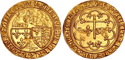 Anglo-Gallic, Henry VI, 1422-1461. Salut d'or (26mm, 3.49g)