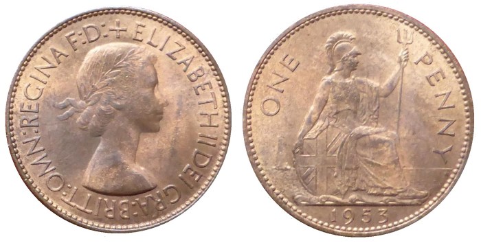 1953 GB & Northern Ireland bronze penny
