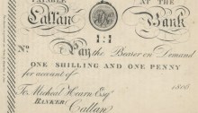 1806 Callan Bank (Michael Hearn) One shilling & one penny - Unissued facsimile
