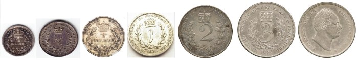 British Guiana coinage 1832-36 with values in guilders and King William IV on the obverse. (The Old Currency Exchange, Dublin)