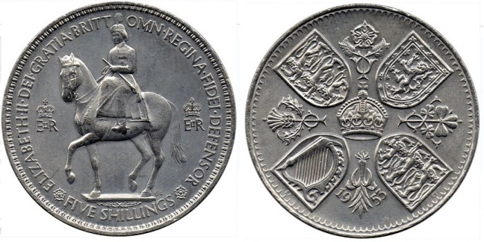 1953 GB & Northern Ireland coronation crown. (The Old Currency Exchange, Dublin)